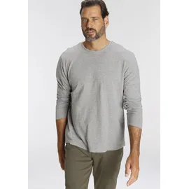 MAN'S WORLD Langarmshirt in weiss-grau-schwarz | Gr.: 40/42