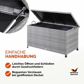 CASARIA Gartenbox Polyrattan Grau
