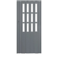 Falttür Schiebetür grau farben mit Schloß Schlüssel Verschließbar und Fenster Höhe 203 cm Einbaubreite bis 85 cm Doppelwandprofil Neu