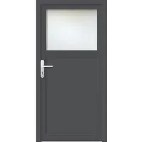Meeth Nebeneingangstür »ProM 01«, Klarglas, titanfarben, nach Außen öffnend - grau