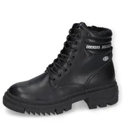 Dockers by Gerli Damen Combat Boots, Frauen Stiefeletten,warm gefüttert,Bootee,Booties,halbstiefel,Kurzstiefel,schwarz,37 EU