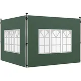 Set Mit 2 Seitenwänden Für Einen 3x3/3x4 M Pavillon, Wasserdichte Grüne Seitenwand Mit Fenstern