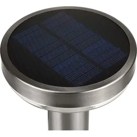 Maclean Brackets Solarleuchte matt verchromt 6,0 cm inkl. Bewegungssensor/Dämmerungssensor silber