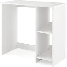 Costway Schreibtisch, Computertisch mit 2 Fächern, PC-Tisch, Bürotisch für kleine Räume, weiß, 80 x 40 x 74 cm - Weiß