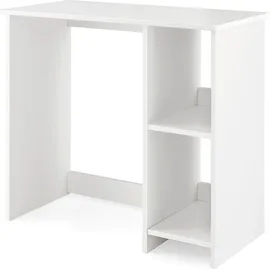 Costway Schreibtisch, Computertisch mit 2 Fächern, PC-Tisch, Bürotisch für kleine Räume, weiß, 80 x 40 x 74 cm - Weiß