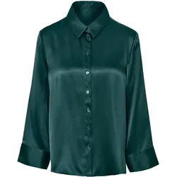 Tchibo - Pyjama-Oberteil aus reiner Seide - Damen - Gr. 36 - dunkelgrün