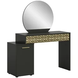 Inn.Furn Schminktisch schwarz 117 cm mit Spiegel Relief