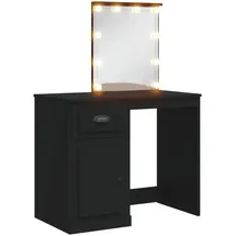 vidaXL vidaXL, Schminktisch, mit LED-Leuchten Schwarz 90x42x132,5 cm)