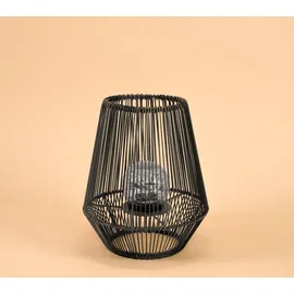 esotec Solarleuchte Polyrattan 30 cm inkl. LED Bruchglaskugel schwarz