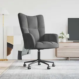 vidaXL Drehsessel Samt Dunkelgrau