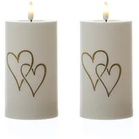 MARELIDA LED Kerze Herz 15 cm 2 St. weiß