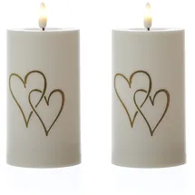 MARELIDA LED Kerze Herz 15 cm 2 St. weiß