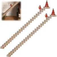 Cymwer Weihnachtsmann Adventskalender Treppe 2024, Kletternder Weihnachtsmann Treppe Countdown, 24-Tage Treppen Weihnachts Adventskalender aus Holz, Weihnachts Deko