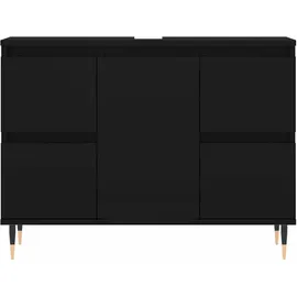 vidaXL Badezimmerschrank 80 x 60 cm Schwarz
