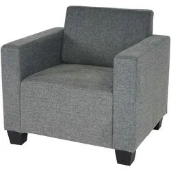 Mendler Sessel Loungesessel Lyon, Stoff/Textil ~ grau