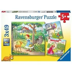 RAVENSBURGER 8051 Kinderpuzzle Rapunzel, Rotkäppchen & der Froschkönig