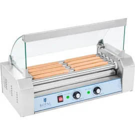 Royal Catering Rollengrill mit Deckel Rollengrill Wurstwärmer, 5 Brötchen