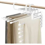Tigrezy Hosenbügel, Platzsparend, Rutschfest, Edelstahl, Kleiderbügel Für Schlafzimmer, Schrank, Hosen-organizer (weiß, 2)