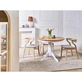 Beliani Esstisch Ø 100 cm braun/weiß