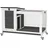 PawHut Kleintierstall mit Freilaufgehege 92 x 52 x 67 cm grau