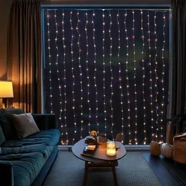MARELIDA LED Lichtervorhang Draht 40 Stränge 3,9x2m Außen Weihnachten