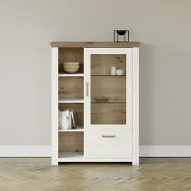 Set One by Musterring Highboard »York«, Typ 13 und 14, mit Glastür und Schubkasten, 3 Farbvarianten, B 105 cm