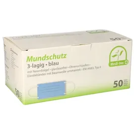 Body Products Medi-Inn Mundschutz Atemschutz mit Elastikbändern Typ II, 3-lagig blau 20 x 50 = 1000 Stück