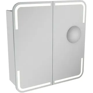 Camargue Stella LED-Spiegelschrank  (B x H: 70 x 73,7 cm, Holz, Weiß, Mit Beleuchtung, Kantenausführung Tür: Abgerundet)