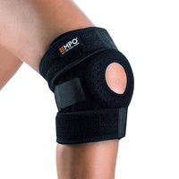 EMPO Kniebandage verstellbare Knieschoner für Damen und Herren - Knie Stütze zum Joggen, Training und verletzungs Erholung - einzigartigem Anti-Rutsch-Design und starkem Klettverschluss - Schwarz