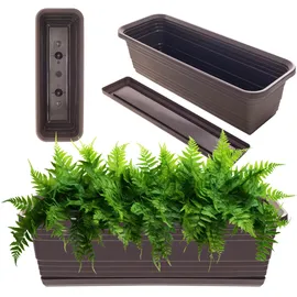 Kadax Blumenkasten inkl. Ständer, mit oder ohne Griffe, Braun, 50cm