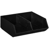 Relaxdays Schreibtischorganizer Holz 35 cm x 12,5 cm x 31 cm Anthrazit 2 St.
