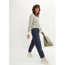 bonprix Schlupfjeans (Packung, 2-tlg) lockere loose fit Passform, elastischer Bund mit Kordelzug blau 44