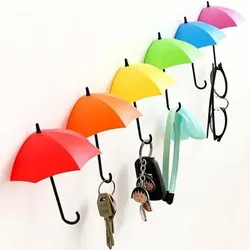 3 Stück niedlicher bunter Regenschirm-Wandhaken, Haarnadel, Schlüsselhalter, Organizer, Dekoration, Geschenke