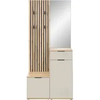 HBZ Garderobe Simple 88 x 195 x 35 cm Kaschmir/Artisan-Eiche-Dekor