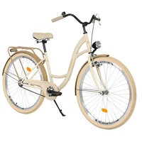 Milord Komfort Fahrrad City Damenfahrrad, 26 Zoll, Creme-Braun, 1 Gang