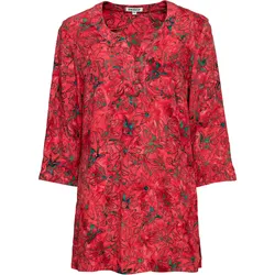 Viskose-Bluse, Muster rot, 38