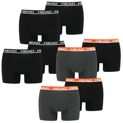 HEAD Herren Boxershort Basic Boxer 4er 6er 8er Multipack in S Schwarz 005 &  Grau / Rot 011