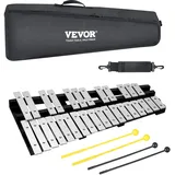 Vevor Glockenspiel-Xylophon-Set mit 30 Tönen, Schlaginstrument mit Schlägeln, Trommelstöcken und Tragetasche, professionelles Glockenspiel-Xylophon-Schlaginstrumentenset für Schüler und Erwachsene