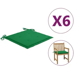 vidaXL Gartenstuhl-Kissen 6 Stk. Grün 50x50x3 cm Oxford-Gewebe