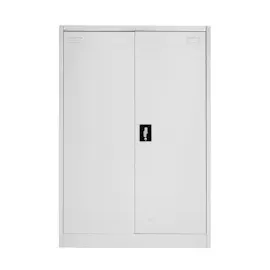 Mendler Aktenschrank HWC-H17, Stahlschrank Büroschrank, 2 Türen ~ 140x90x40cm grau