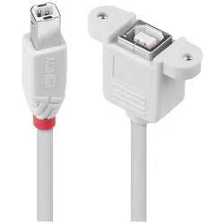 LINDY USB-Kabel USB 2.0 USB-B Stecker, USB-B Buchse 0.50 m Grau  31800