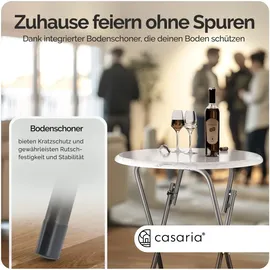 CASARIA Stehtisch Ø 60 x 110 cm weiß klappbar