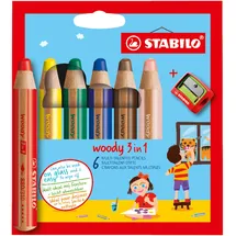 Stabilo Woody 3 in 1 Buntstift 6 St. inkl. Spitzer