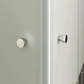 iflair i-flair Eck-Duschkabine mit Drehtüren links 75 x 70 cm grau/silber Sicherheitsglas DK19