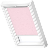 VELUX Verdunkelungsrollo für Dachfenster PK06 Sterne Rosa mit weißer Schiene