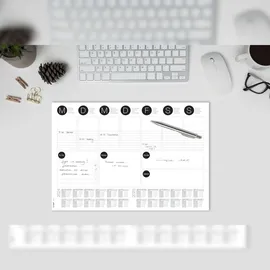 Sigel Schreibtischunterlage WOCHENPLANER schwarz/weiß 30 Blatt