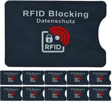 12 x RFID-Blocking Schutzhüllen für Kreditkarten / Bankkarten