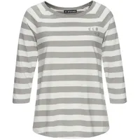 ELBSAND 3/4-Arm-Shirt Damen creme-taupe gestreift Gr.M (38)