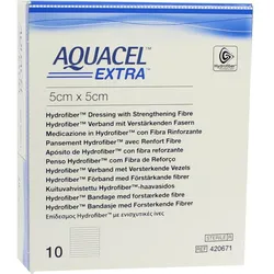 AQUACEL Extra 5x5 cm Verband 10 St Kompressen