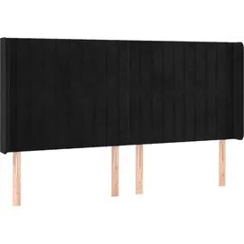 vidaXL Boxspringbett mit Matratze & LED Schwarz 180x200 cm Samt